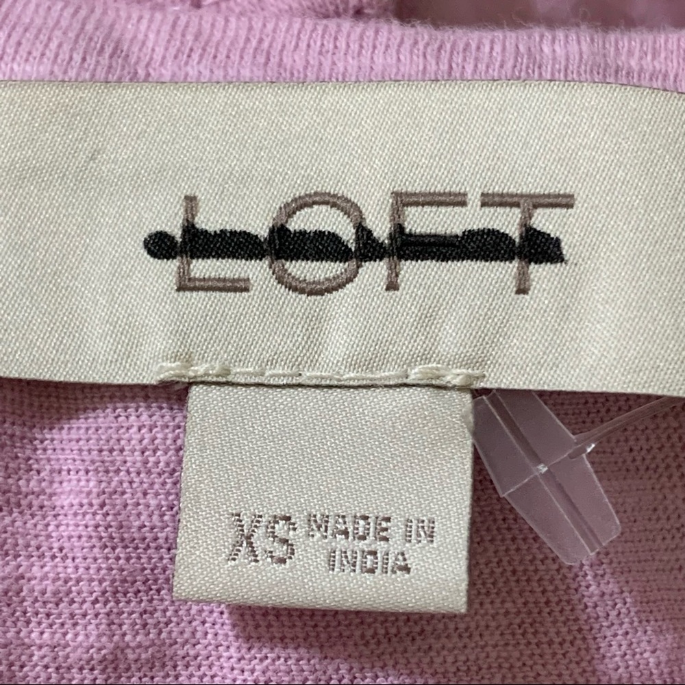LOFT Ann Taylor Shirt Top Crochet Detail Lavender - Picture 4 of 10